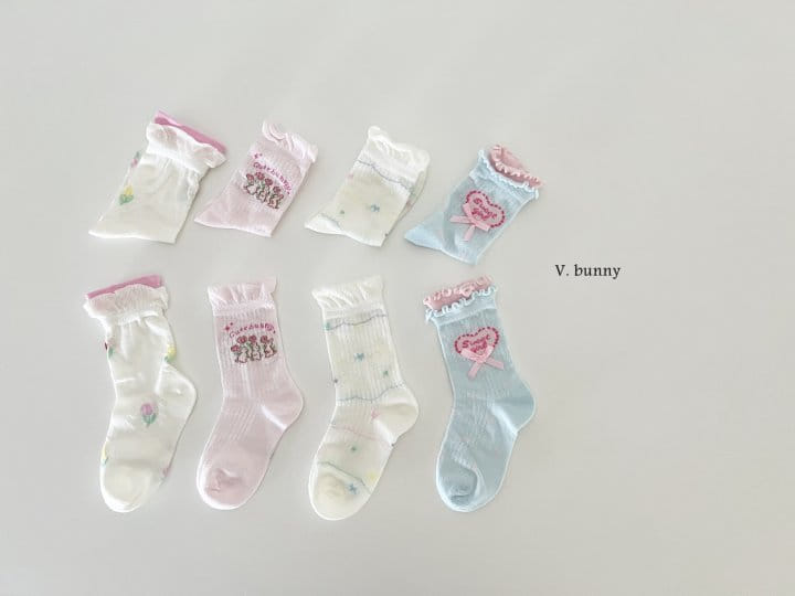 V Bunny - Korean Children Fashion - #littlefashionista - Cute Bunny Socks Set - 11