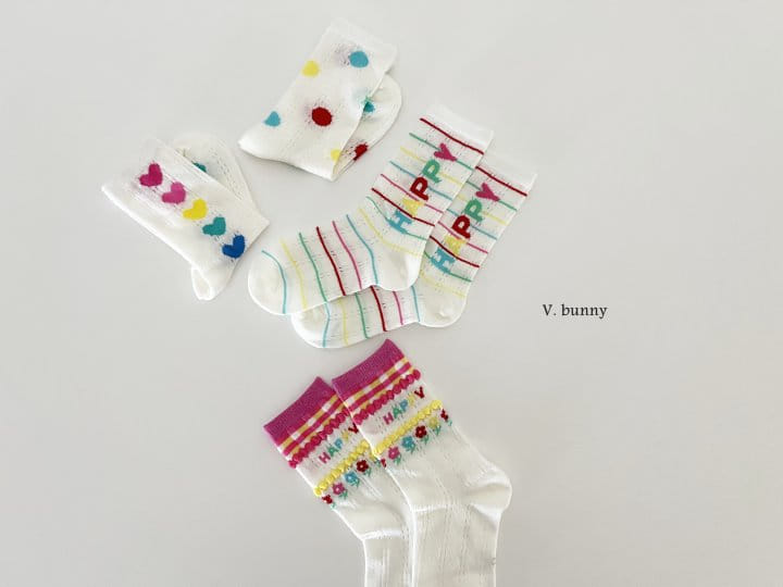 V Bunny - Korean Children Fashion - #littlefashionista - Happy Dot Socks Set - 9