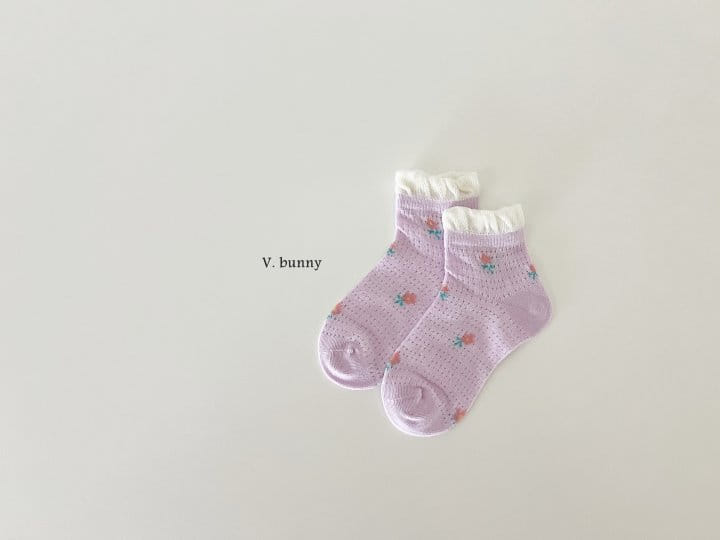 V Bunny - Korean Children Fashion - #littlefashionista - Star Flower Socks Set - 7