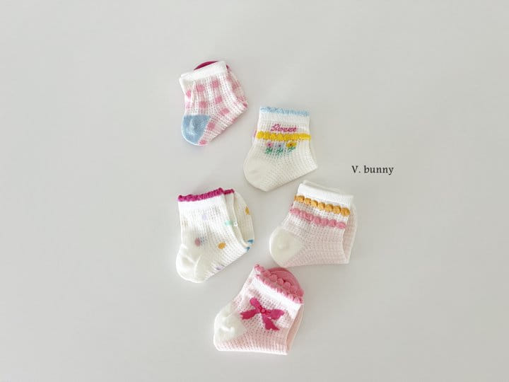 V Bunny - Korean Children Fashion - #littlefashionista - Sweet Socks Set - 3