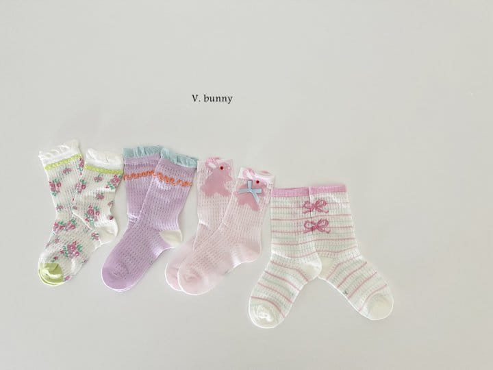 V Bunny - Korean Children Fashion - #magicofchildhood - Two Ribbon Socks Set - 11