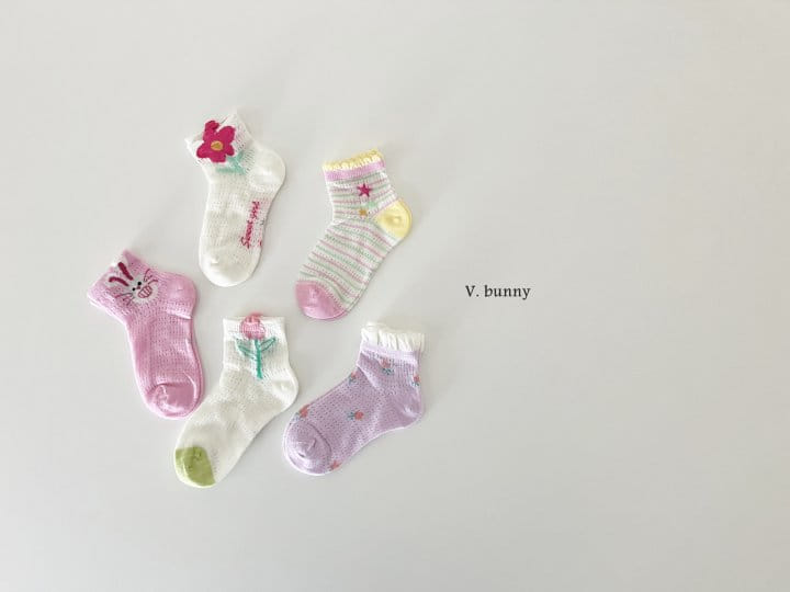 V Bunny - Korean Children Fashion - #magicofchildhood - Star Flower Socks Set - 8