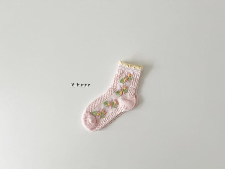V Bunny - Korean Children Fashion - #magicofchildhood - Flower Bubble Socks Set - 7