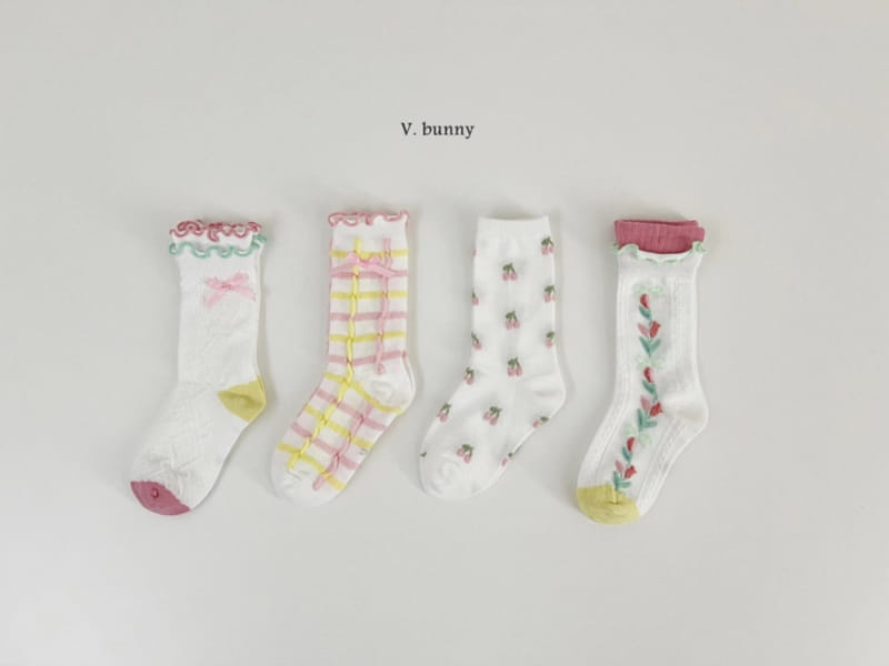V Bunny - Korean Children Fashion - #minifashionista - Pring Pring Socks Set - 2