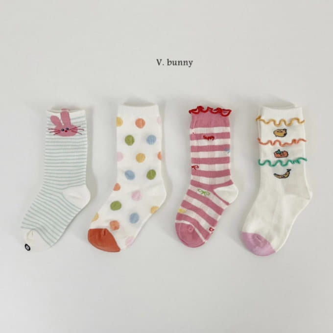 V Bunny - Korean Children Fashion - #minifashionista - Banana Socks Set