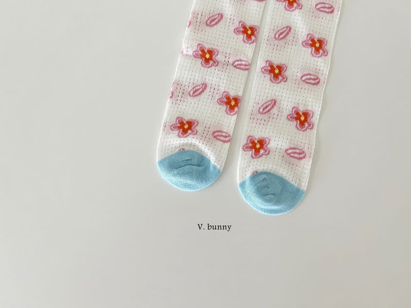 V Bunny - Korean Children Fashion - #minifashionista - One Flower Socks Set - 8