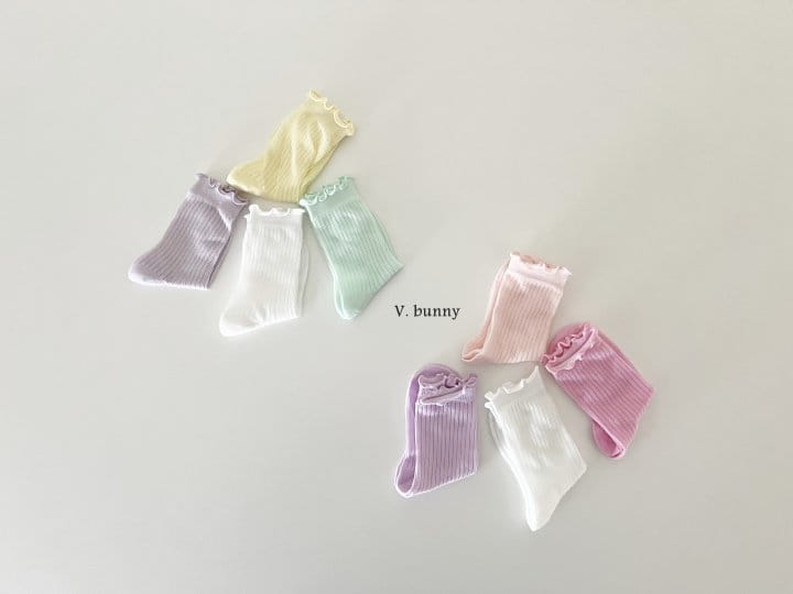V Bunny - Korean Children Fashion - #minifashionista - Macarron Socks Set - 3