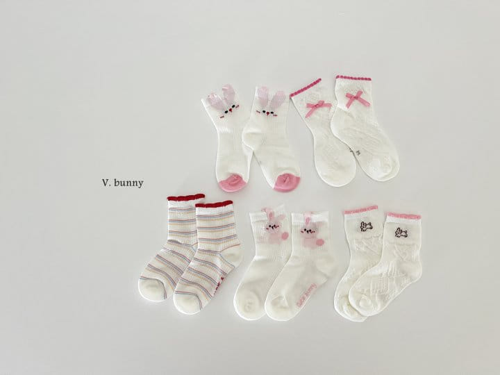 V Bunny - Korean Children Fashion - #minifashionista - Simple Socks Set - 10
