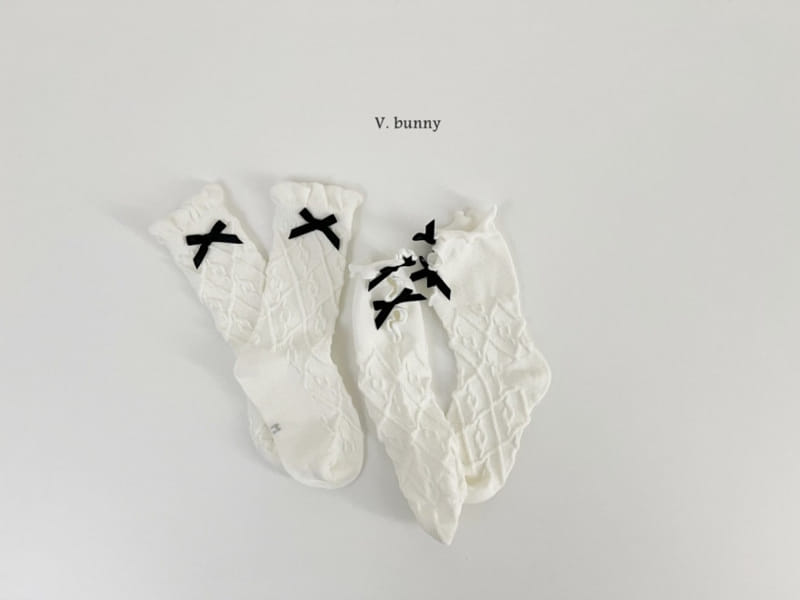 V Bunny - Korean Children Fashion - #prettylittlegirls - Terry Ribbon Socks Set - 10