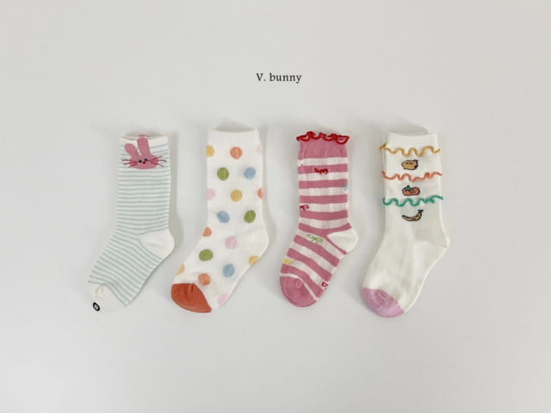 V Bunny - Korean Children Fashion - #prettylittlegirls - Banana Socks Set - 2