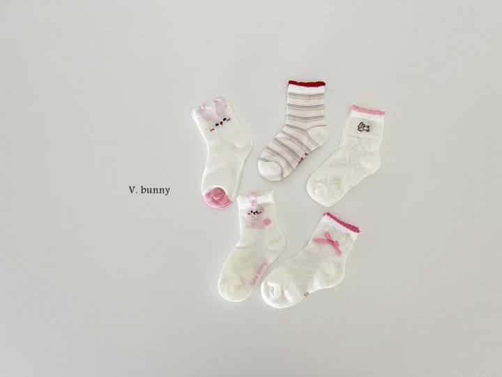 V Bunny - Korean Children Fashion - #prettylittlegirls - Simple Socks Set - 11