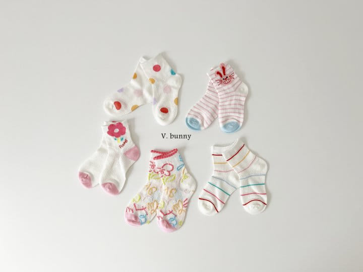 V Bunny - Korean Children Fashion - #stylishchildhood - Red Rabbit Socks Set - 10