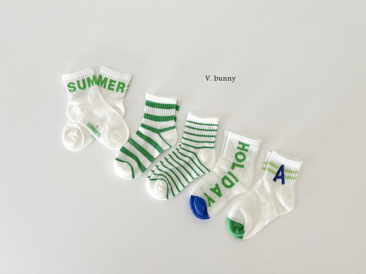 V Bunny - Korean Children Fashion - #stylishchildhood - Holiday Socks Set - 3