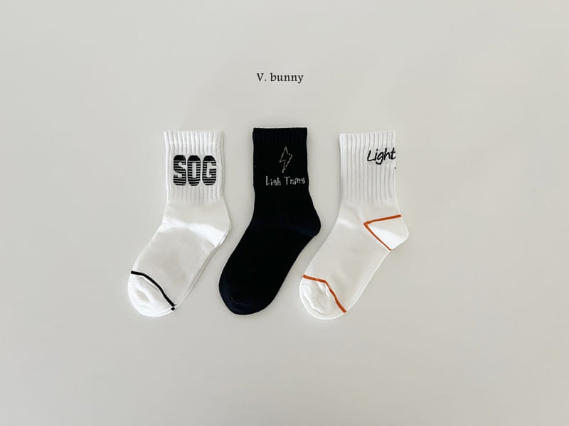 V Bunny - Korean Children Fashion - #todddlerfashion - Lightning Socks Set