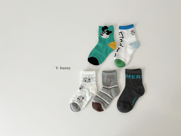 V Bunny - Korean Children Fashion - #todddlerfashion - Summer Socks Set - 3