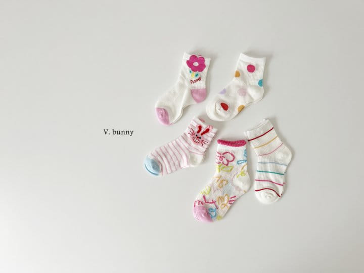 V Bunny - Korean Children Fashion - #toddlerclothing - Red Rabbit Socks Set - 9