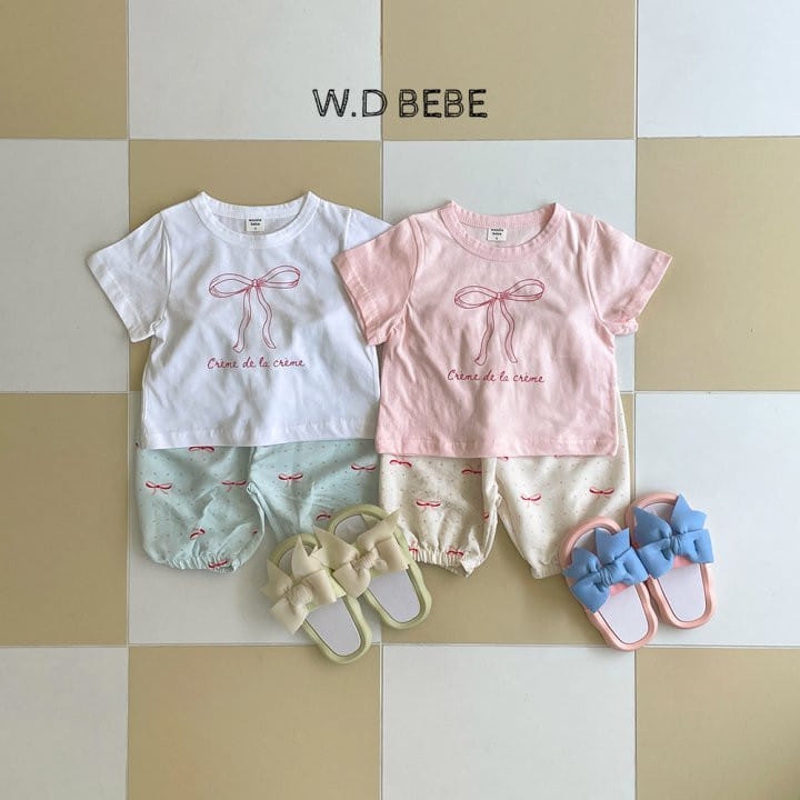 Woodie - Korean Baby Fashion - #babyboutique - Ribbon Top Bottom Set