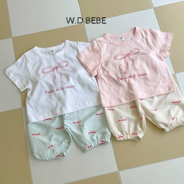 Woodie - Korean Baby Fashion - #babyclothing - Ribbon Top Bottom Set - 3