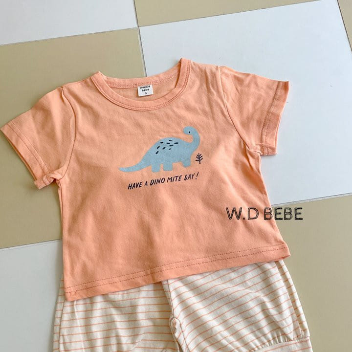 Woodie - Korean Baby Fashion - #babygirlfashion - Dino Top Bottom Set - 8