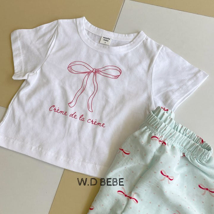 Woodie - Korean Baby Fashion - #babylifestyle - Ribbon Top Bottom Set - 7