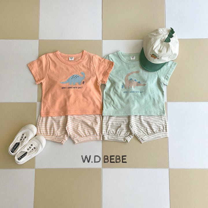 Woodie - Korean Baby Fashion - #onlinebabyshop - Dino Top Bottom Set