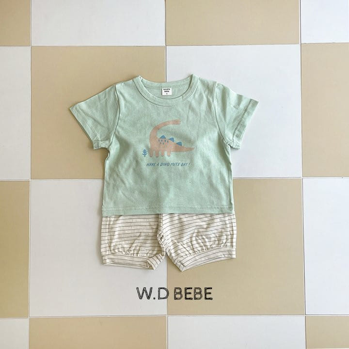 Woodie - Korean Baby Fashion - #smilingbaby - Dino Top Bottom Set - 2