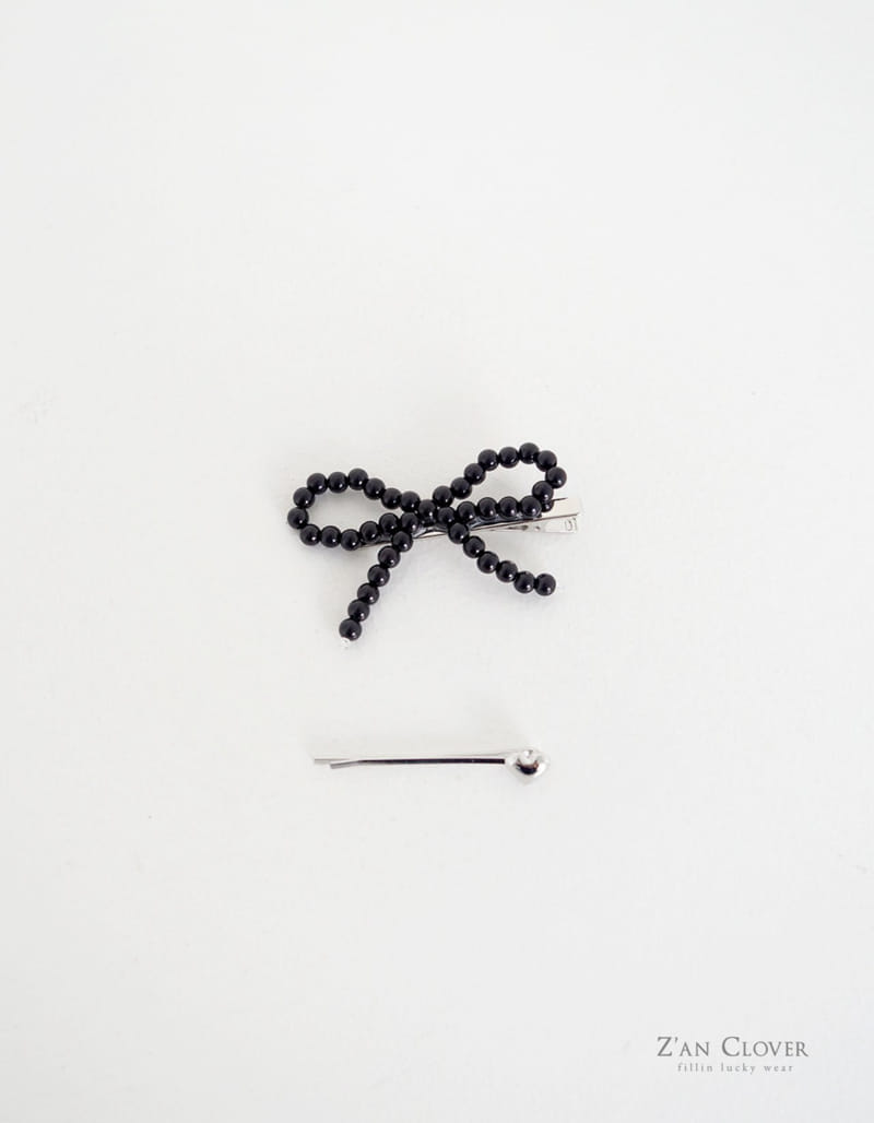 Zan Clover - Korean Children Fashion - #designkidswear - Pearl Ribbon Pin Set - 3