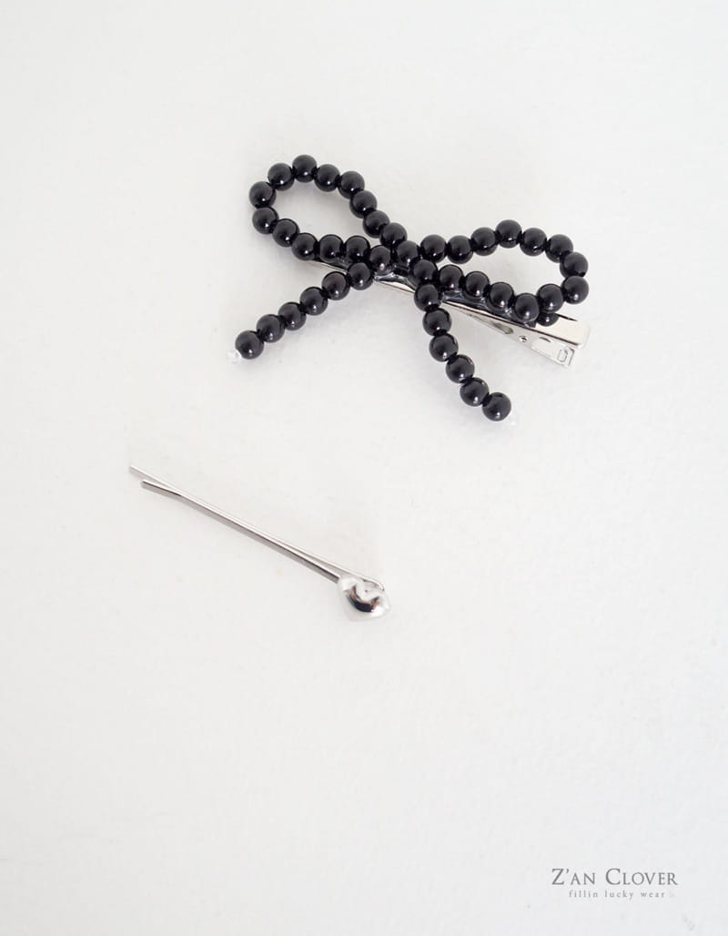 Zan Clover - Korean Children Fashion - #designkidswear - Pearl Ribbon Pin Set - 4