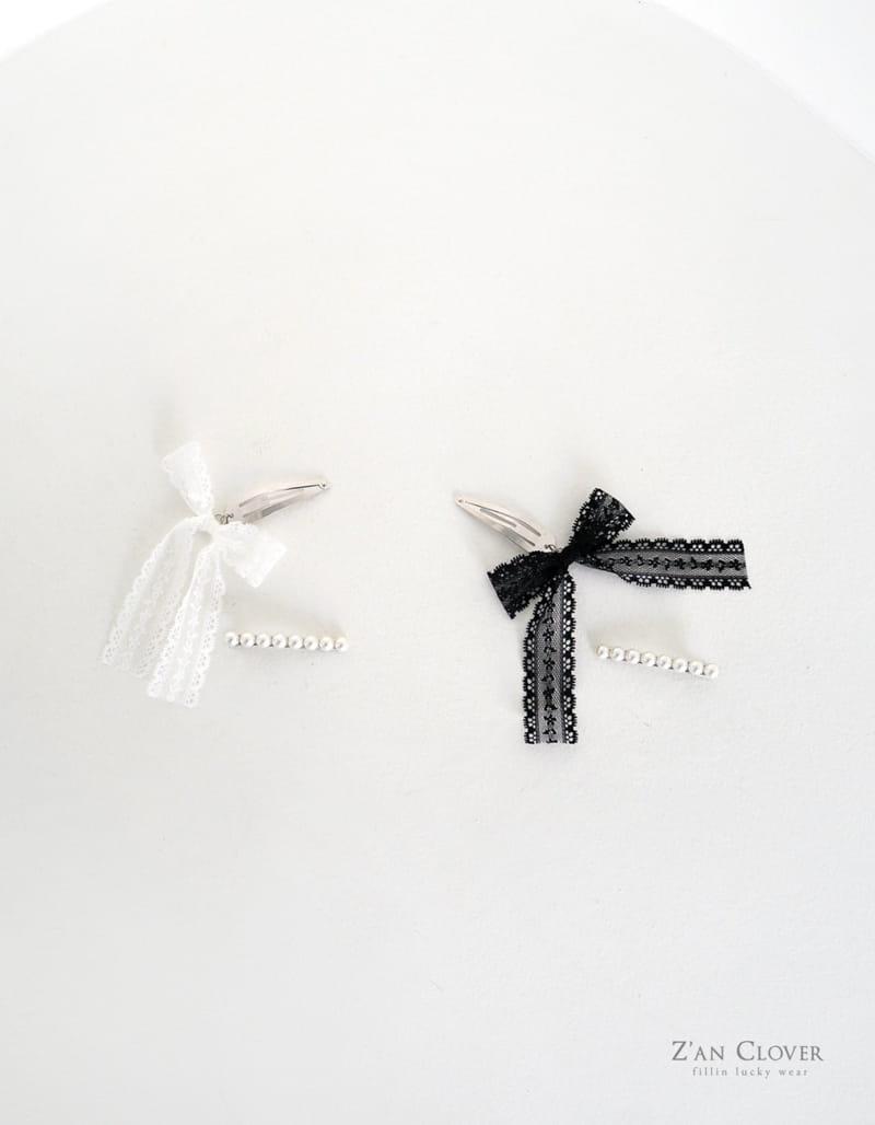 Zan Clover - Korean Children Fashion - #minifashionista - Lace Ribbon Pin Set - 2