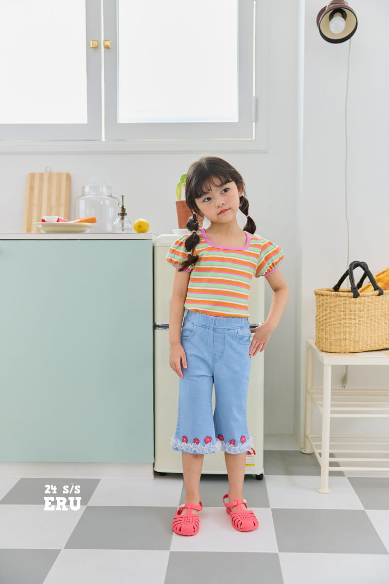 e.ru - Korean Children Fashion - #childrensboutique - Flower Span Cropped Shorts - 9