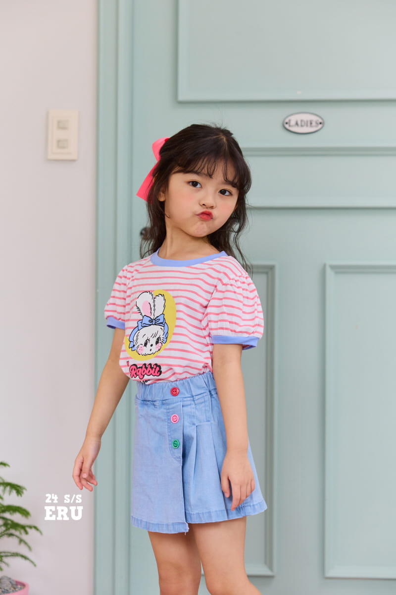 e.ru - Korean Children Fashion - #fashionkids - Line Rabbit Tee - 6