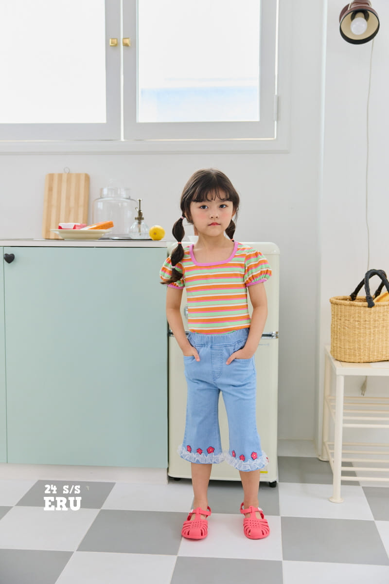 e.ru - Korean Children Fashion - #kidsshorts - Line Square Tee - 8