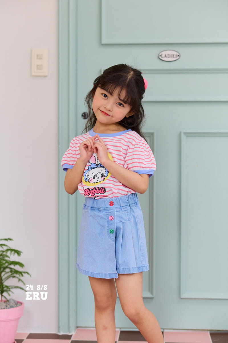 e.ru - Korean Children Fashion - #kidsshorts - Line Rabbit Tee - 7