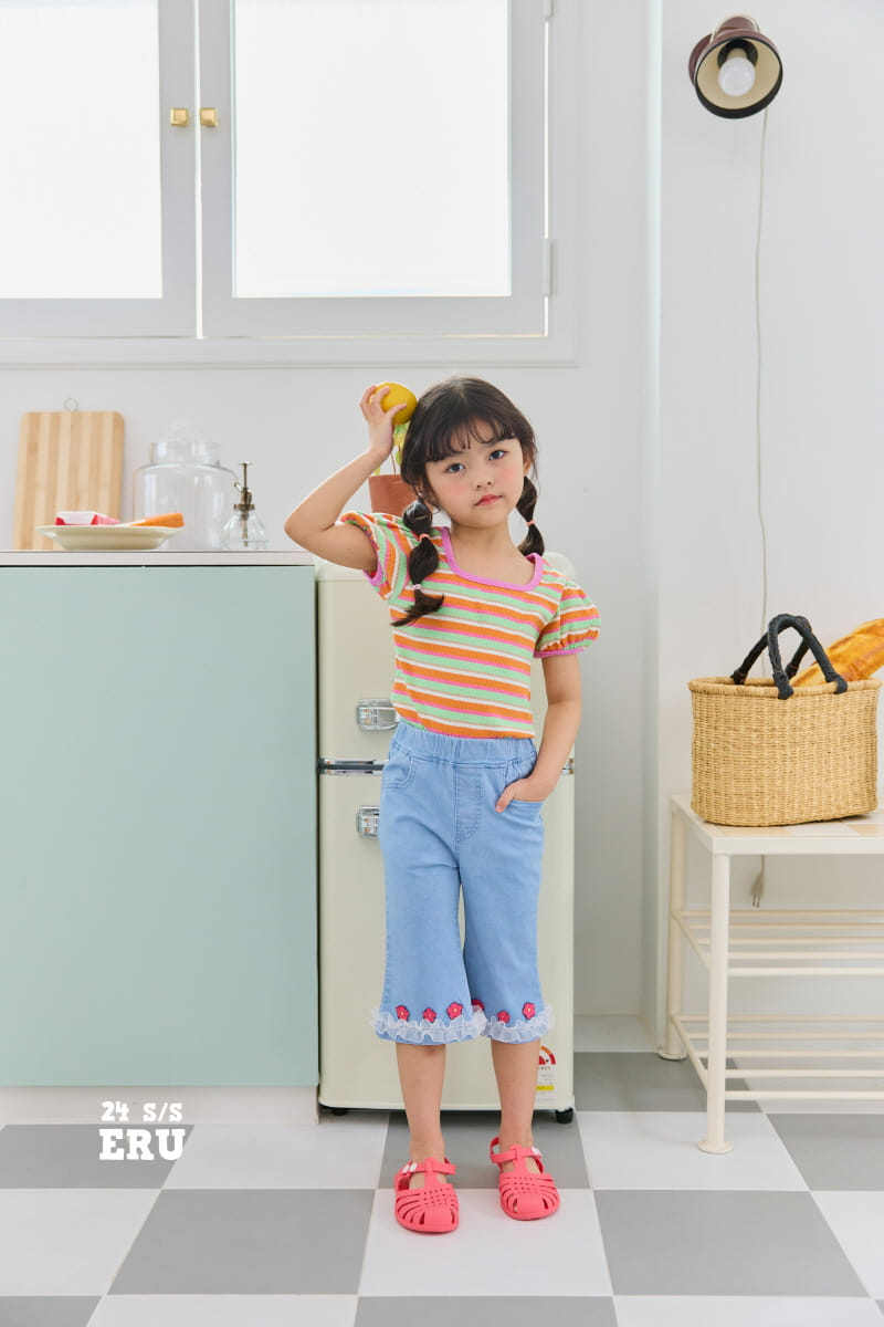 e.ru - Korean Children Fashion - #todddlerfashion - Flower Span Cropped Shorts - 5
