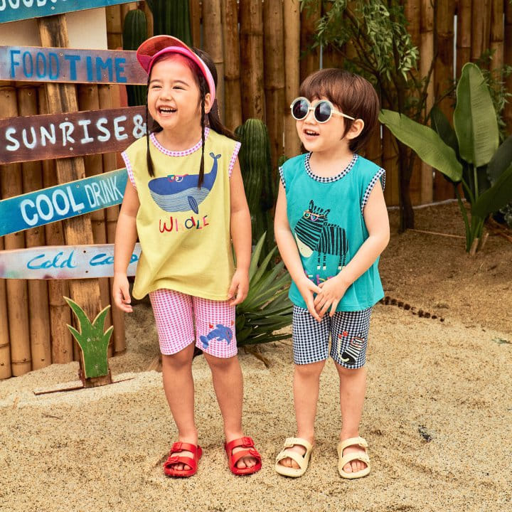 1St Blue - Korean Children Fashion - #childofig - Glasses Animal Tee
