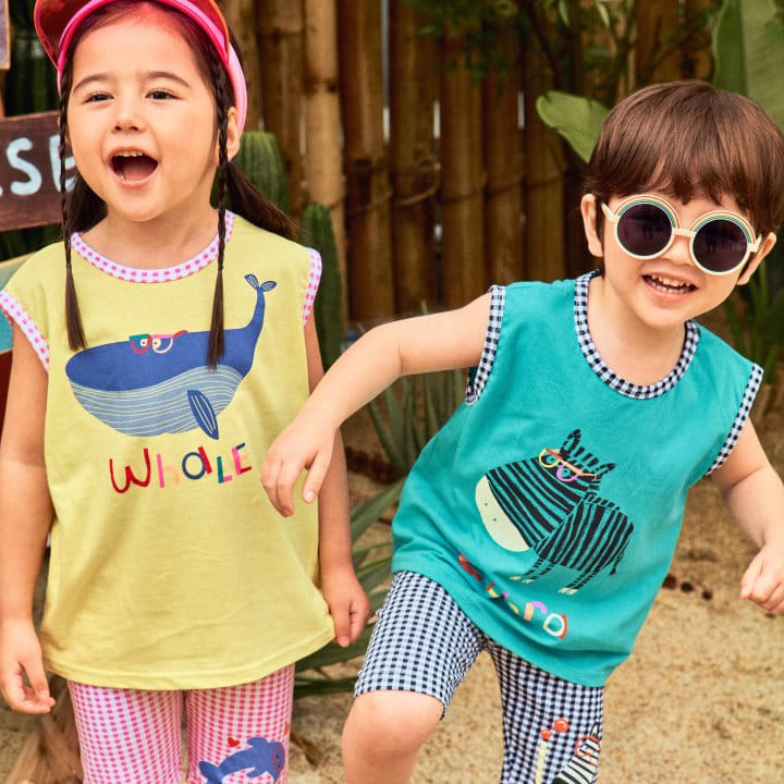 1St Blue - Korean Children Fashion - #designkidswear - Glasses Animal Tee - 3