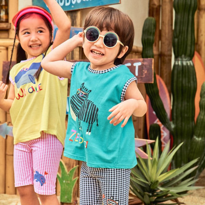 1St Blue - Korean Children Fashion - #designkidswear - Glasses Animal Tee - 4