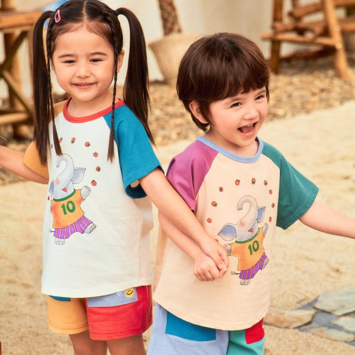 1St Blue - Korean Children Fashion - #kidsstore - Juggling Elephant Tee - 4