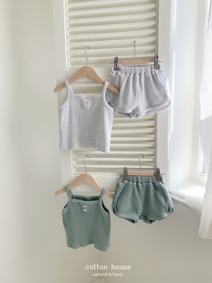 Waffle Sleeveless Top Bottom Set