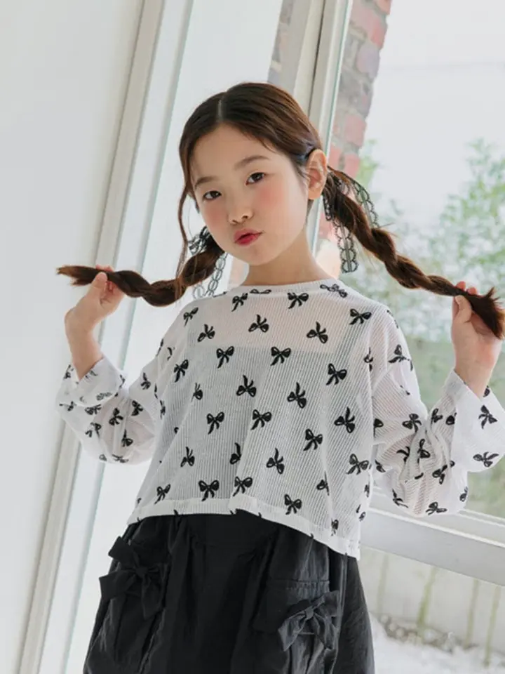 Ribbon See Through Long Sleeve Tee