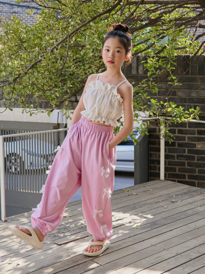 Lace Ribbon Jogger Pants