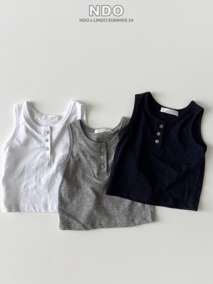 Slub Button Sleeveless Tee Slub Button Sleeveless Tee