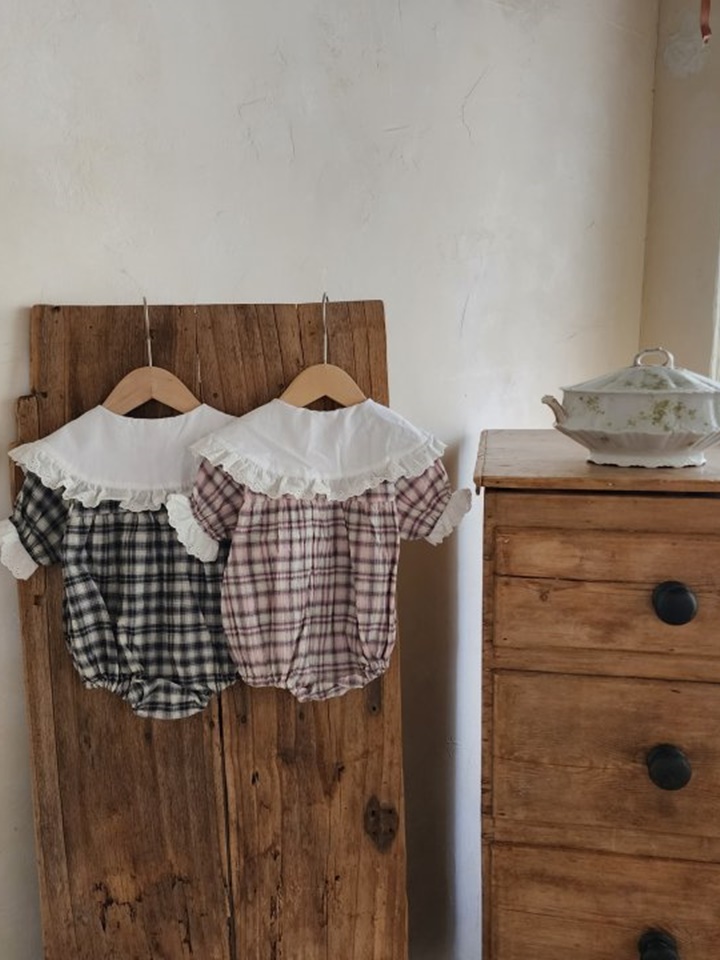 Mumu Check Collar Body Suit