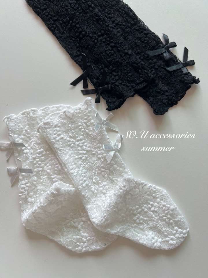 Lace Ribbon Knee Socks Lace Ribbon Knee Socks