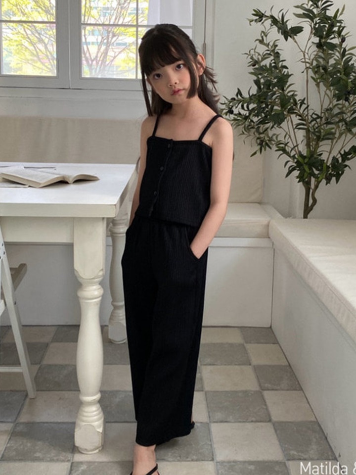 String Sleeveless Pants Top Bottom Set String Sleeveless Pants Top Bottom Set