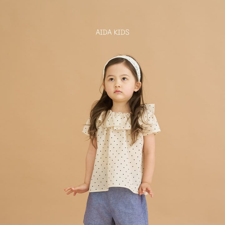 Aida - Korean Children Fashion - #childrensboutique - Dot Frill Blouse