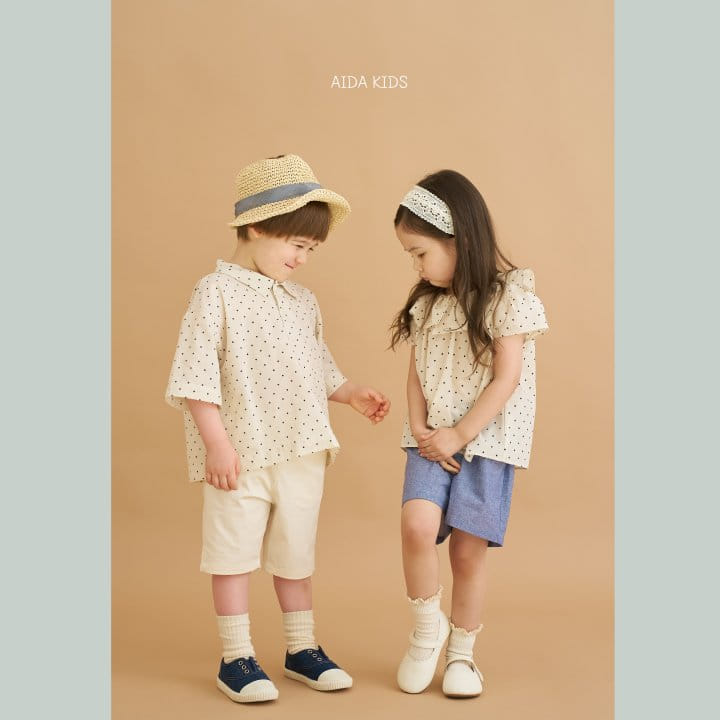 Aida - Korean Children Fashion - #kidsshorts - Dot Frill Blouse - 5