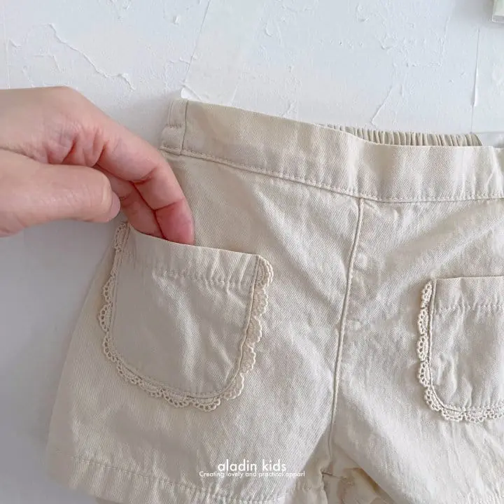 Aladin - Korean Children Fashion - #kidsstore - Lace Pocket Pants - 6