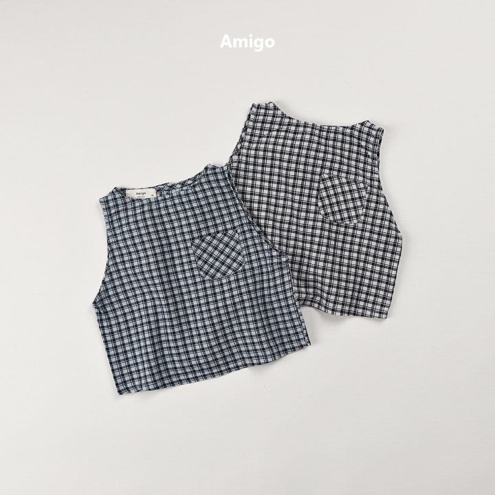 Amigo - Korean Children Fashion - #Kfashion4kids - Double Check Sleeveless Tee - 2