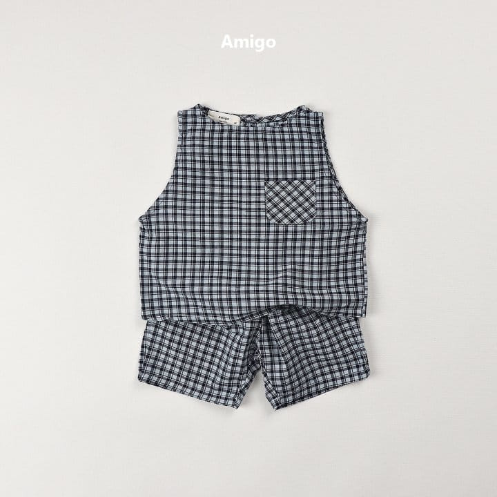 Amigo - Korean Children Fashion - #childrensboutique - Double Check Sleeveless Tee - 11